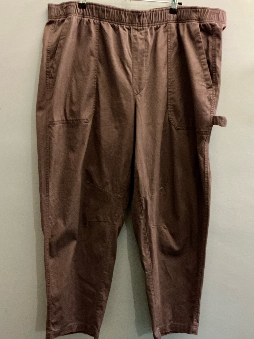Old Navy 2X Chocolate Brown Utility Pull On Pants Carpenter High Rise Workwear